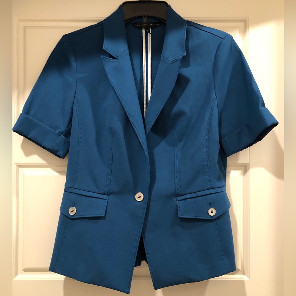 White House Black Market Teal Short-Sleeve Blazer